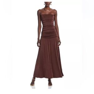 Line & Dot Brown Strapless Midi Dress